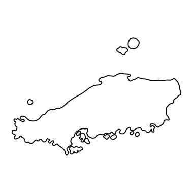 Chugoku haritası, Japonya bölgesi. Vektör illüstrasyonu