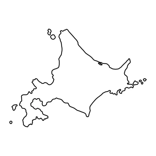 Mapa Hokkaido Region Japonii Ilustracja Wektora — Wektor stockowy