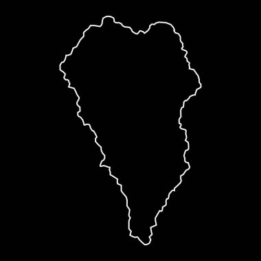 La Palma Adası haritası, İspanya bölgesi. Vektör illüstrasyonu.