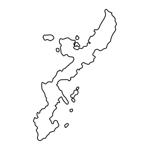 Mapa Ilha Okinawa Ilustração Vetorial — Vetor de Stock