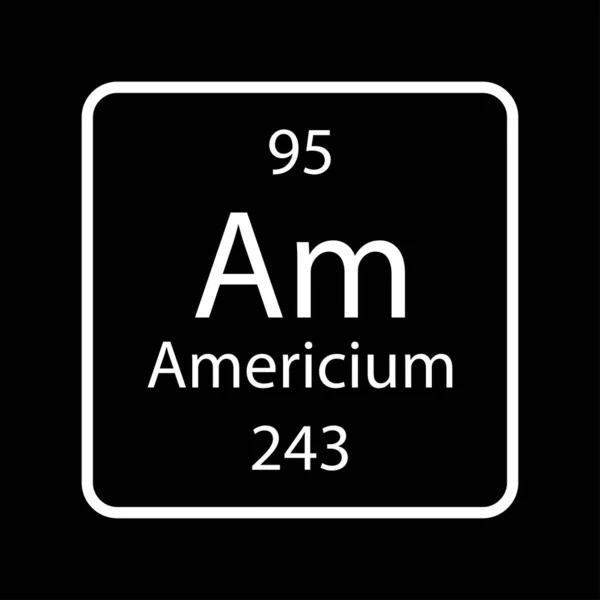 Americium Symbol Chemical Element Periodic Table Vector Illustration — Vettoriale Stock