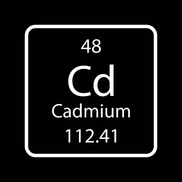 Símbolo Cadmio Elemento Químico Tabla Periódica Ilustración Vectorial — Vector de stock
