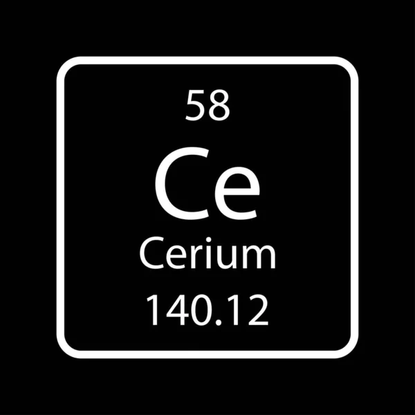 Cerium Symbol Chemical Element Periodic Table Vector Illustration - Stok Vektor