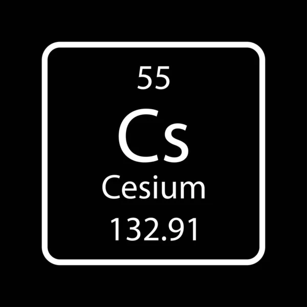 Cesium Symbol Chemical Element Periodic Table Vector Illustration — Stockvector