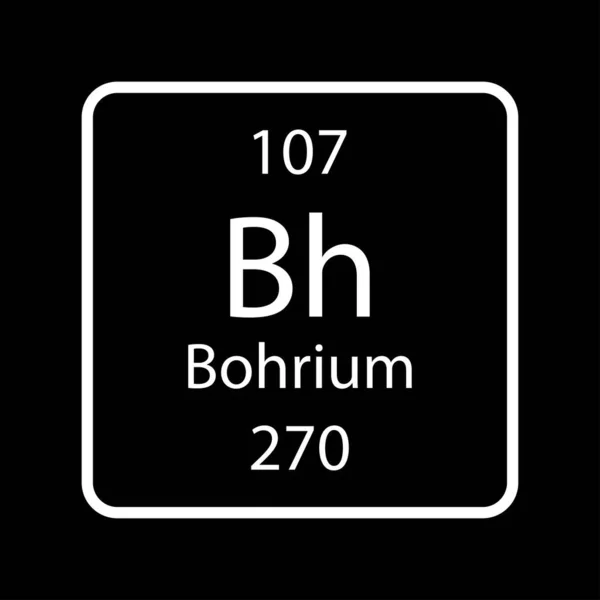 Símbolo Bohrium Elemento Químico Tabela Periódica Ilustração Vetorial — Vetor de Stock