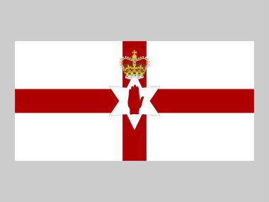 Kuzey İrlanda bayrağı, resmi renkler ve orantı. Vektör illüstrasyonu.