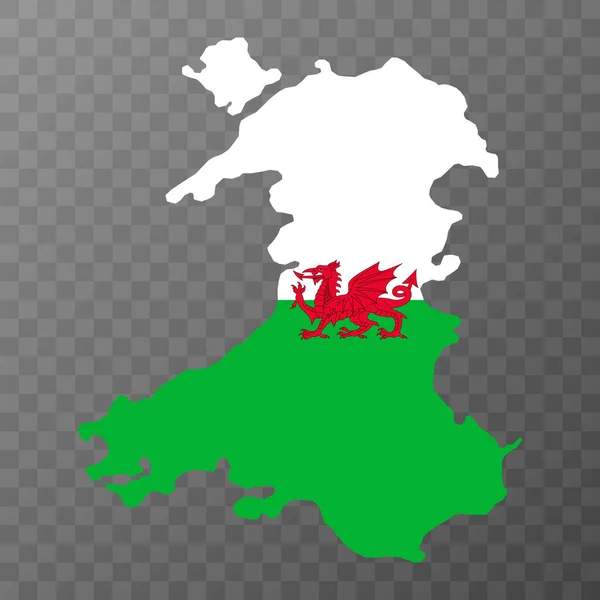 Wales Mapa Regionu Spojeného Království Vektorová Ilustrace — Stockový vektor