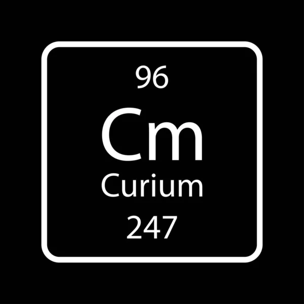 Curium Symbol Chemical Element Periodic Table Vector Illustration — Vettoriale Stock