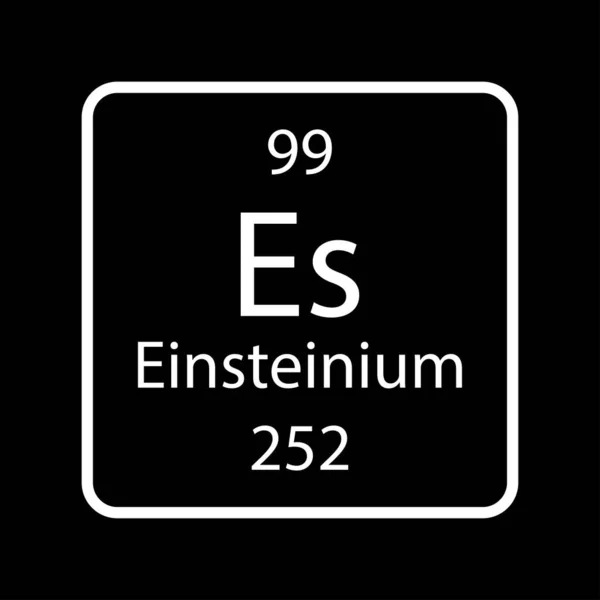 Einsteinium Symbol Chemical Element Periodic Table Vector Illustration — Vector de stock