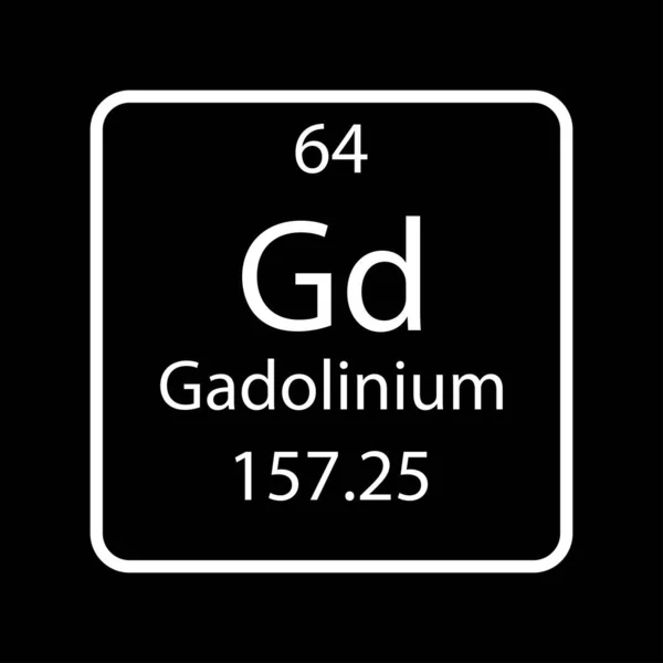 Symbole Gadolinium Élément Chimique Tableau Périodique Illustration Vectorielle — Image vectorielle