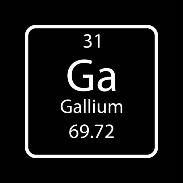 Gallium Symbol Chemical Element Periodic Table Vector Illustration — Stockvector