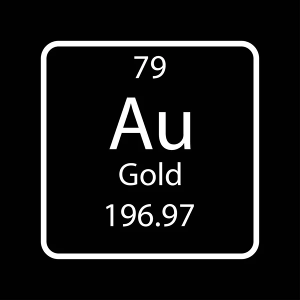 Gold Symbol Chemical Element Periodic Table Vector Illustration — Διανυσματικό Αρχείο