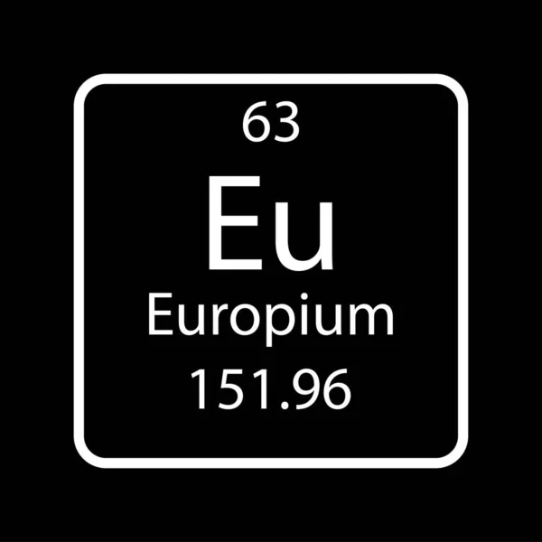 Europium Symbol Chemical Element Periodic Table Vector Illustration —  Vetores de Stock