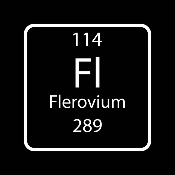 Flerovium Symbol Chemical Element Periodic Table Vector Illustration — Stockový vektor