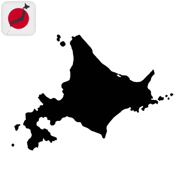 Hokkaido Haritası Japonya Bölgesi Vektör Illüstrasyonu — Stok Vektör