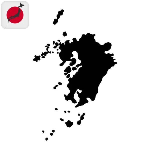 Kyushu Karte Region Japan Vektorillustration — Stockvektor