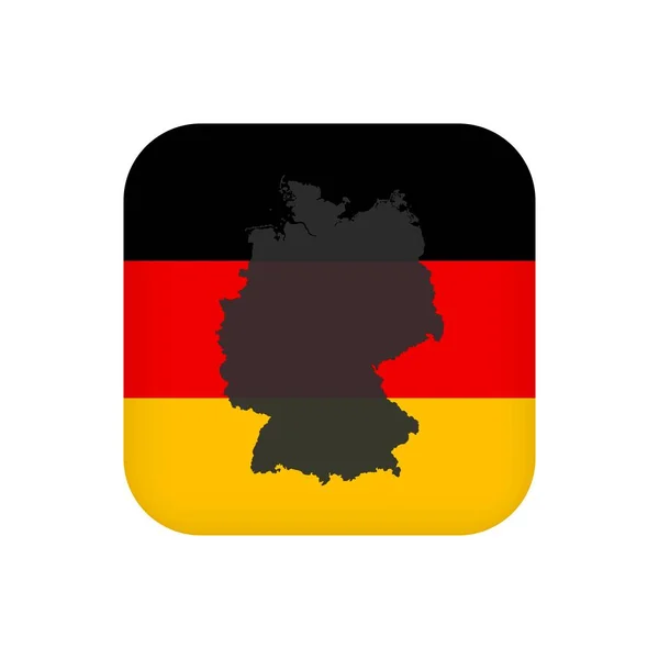 Duitse Kaart Met Vlag Officiële Kleuren Vectorillustratie — Stockvector