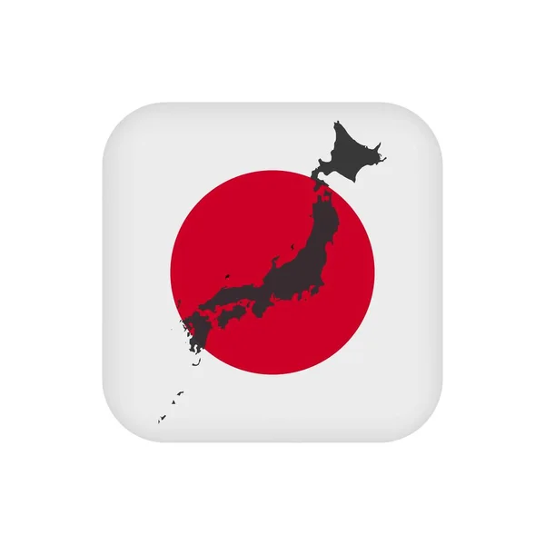Mapa Japón Con Bandera Ilustración Vectorial — Vector de stock