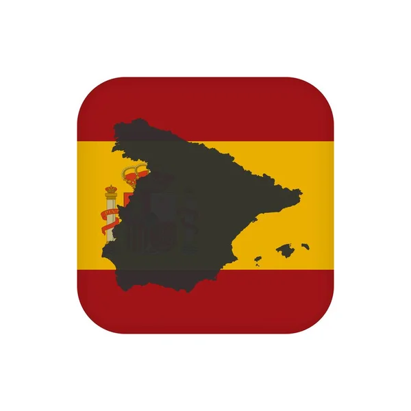Espagne Carte Avec Drapeau Couleurs Officielles Illustration Vectorielle — Image vectorielle