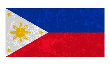 Filipinler bayrağı, resmi renkler ve oranlar. Vektör illüstrasyonu.