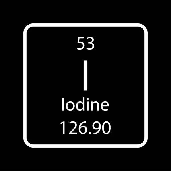 Iodine Symbol Chemical Element Periodic Table Vector Illustration — Vector de stock