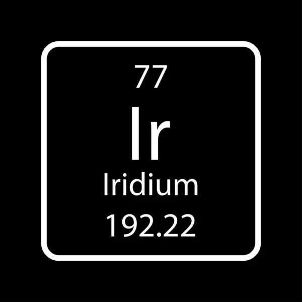 Iridium Symbol Chemical Element Periodic Table Vector Illustration — стоковый вектор