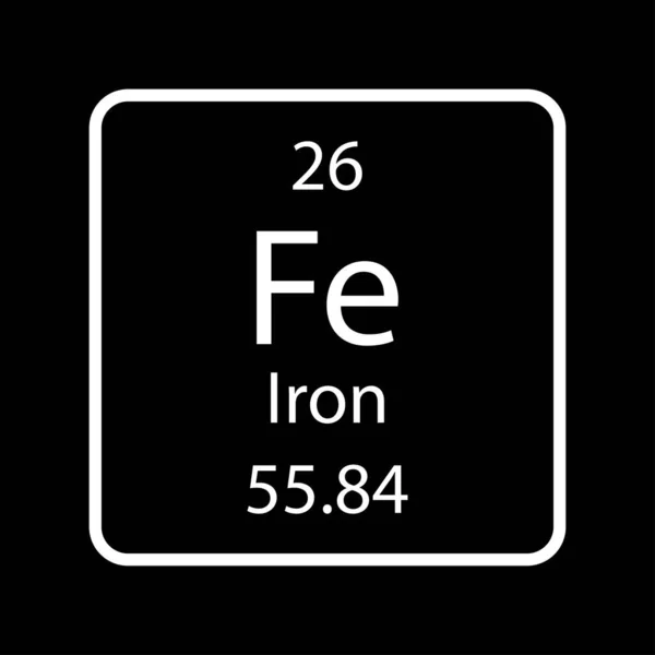 Iron Symbol Chemical Element Periodic Table Vector Illustration — Stok Vektör