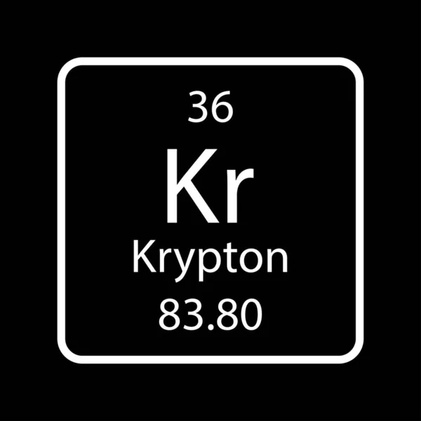 Krypton Symbol Chemical Element Periodic Table Vector Illustration — Archivo Imágenes Vectoriales
