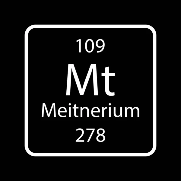 Meitnerium Symbol Chemical Element Periodic Table Vector Illustration — Archivo Imágenes Vectoriales