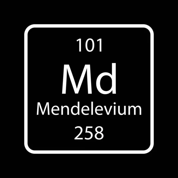 Mendelevium Symbol Chemical Element Periodic Table Vector Illustration — Stockový vektor