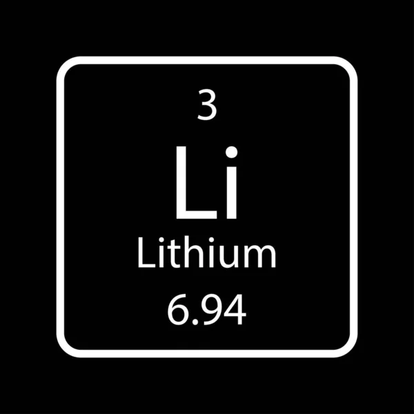 Lithium Symbol Chemical Element Periodic Table Vector Illustration — ストックベクタ