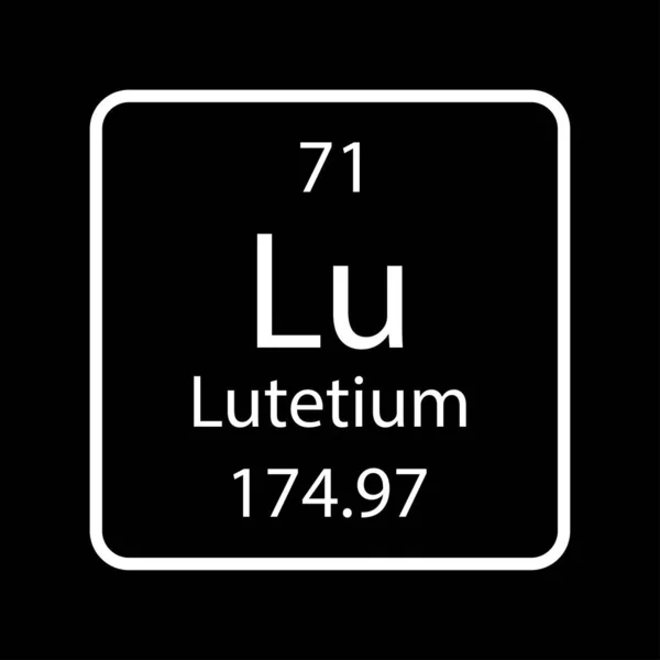 Lutetium Symbol Chemical Element Periodic Table Vector Illustration — Stockový vektor