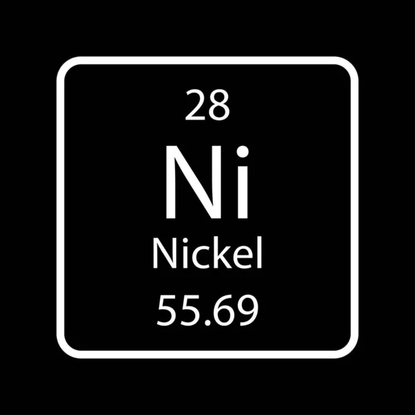 Nickel Symbol Chemical Element Periodic Table Vector Illustration — Stock vektor