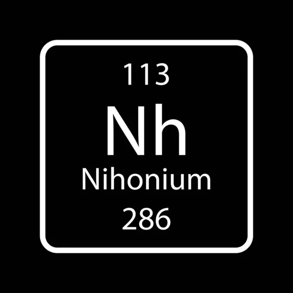 Nihonium Symbol Chemical Element Periodic Table Vector Illustration — Vettoriale Stock
