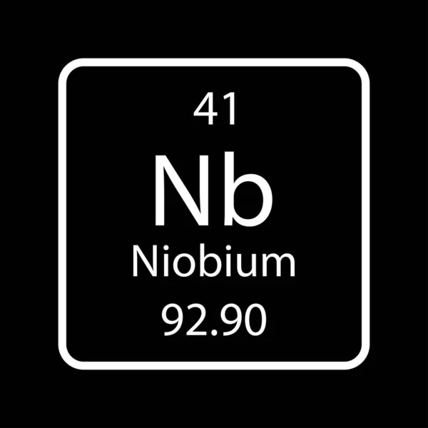 Niobium Symbol Chemical Element Periodic Table Vector Illustration — 스톡 벡터