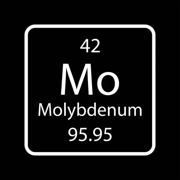 Molybdenum Symbol Chemical Element Periodic Table Vector Illustration — Stock Vector