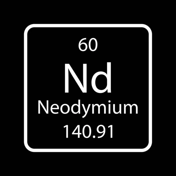 Neodymium Symbol Chemical Element Periodic Table Vector Illustration — ストックベクタ