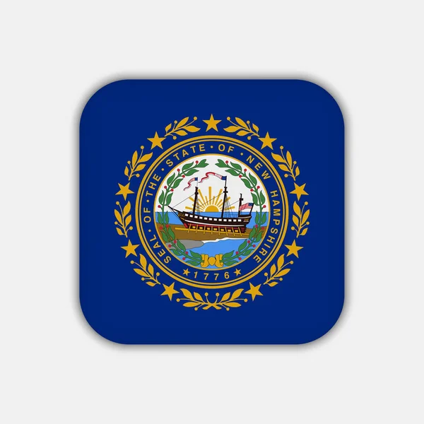 New Hampshire State Flag Vector Illustration — Vettoriale Stock