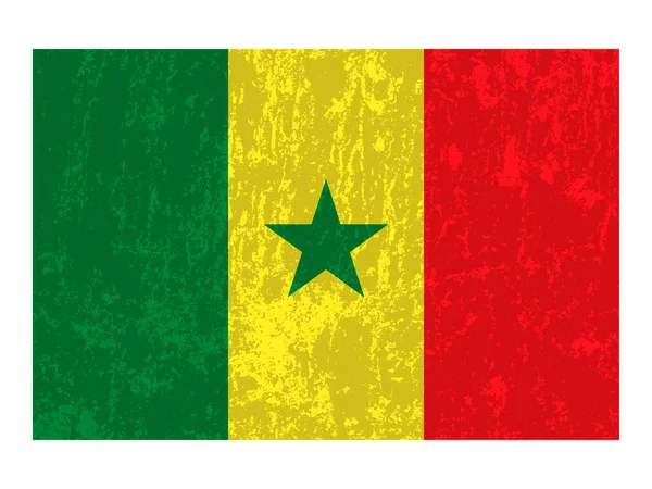 Senegal Flag Official Colors Proportion Vector Illustration — ストックベクタ