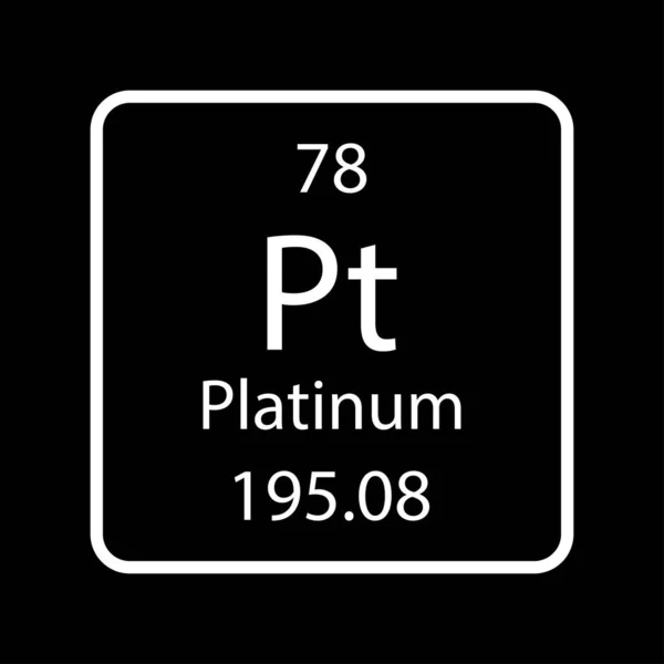 Platinum Symbol Chemical Element Periodic Table Vector Illustration — Stockvector