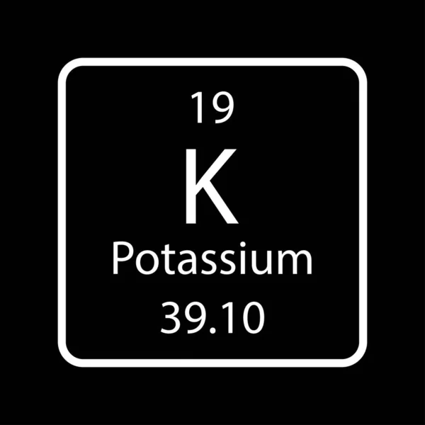 Potassium Symbol Chemical Element Periodic Table Vector Illustration — Vector de stock