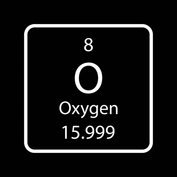 Oxygen Symbol Chemical Element Periodic Table Vector Illustration — Vettoriale Stock