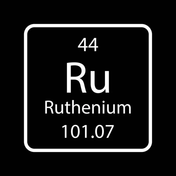 Ruthenium Symbol Chemical Element Periodic Table Vector Illustration — Vettoriale Stock