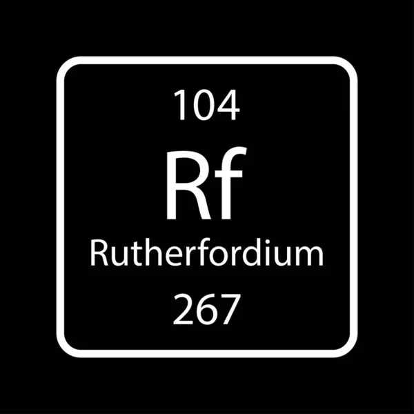 Rutherfordium Symbol Chemical Element Periodic Table Vector Illustration — Stockový vektor