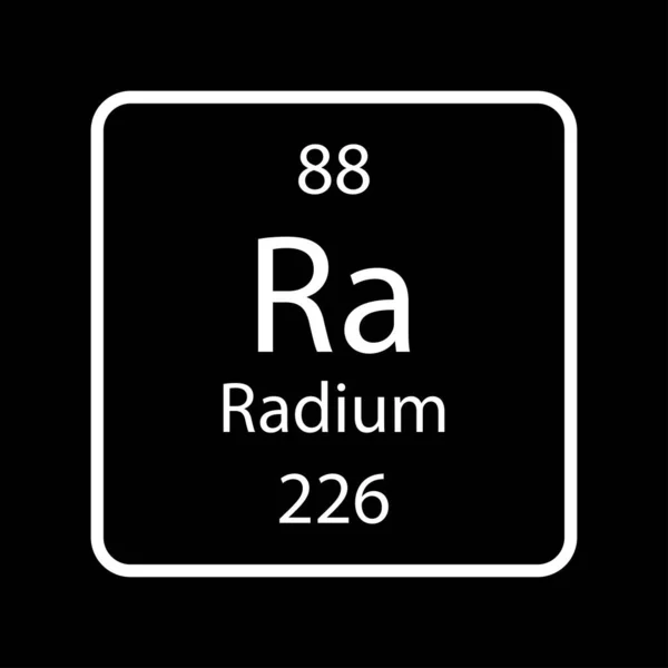 Radyum Sembolü Periyodik Tablonun Kimyasal Elementi Vektör Illüstrasyonu — Stok Vektör