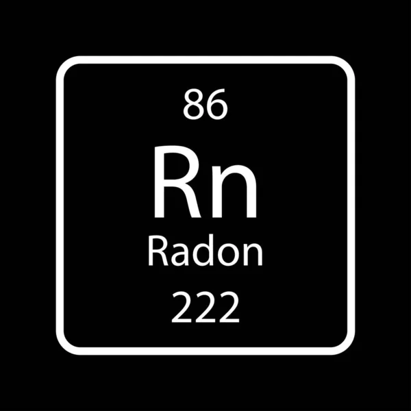 Radon Symbol Chemical Element Periodic Table Vector Illustration — Vetor de Stock