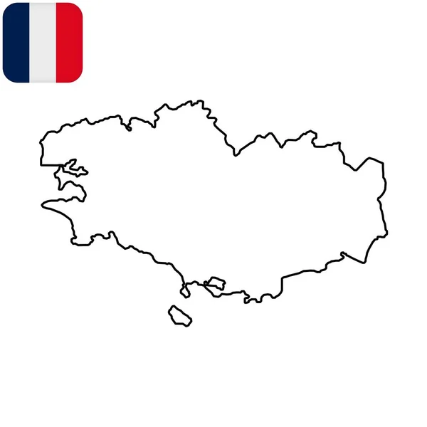 Bretagne Map Region Francie Vektorová Ilustrace — Stockový vektor