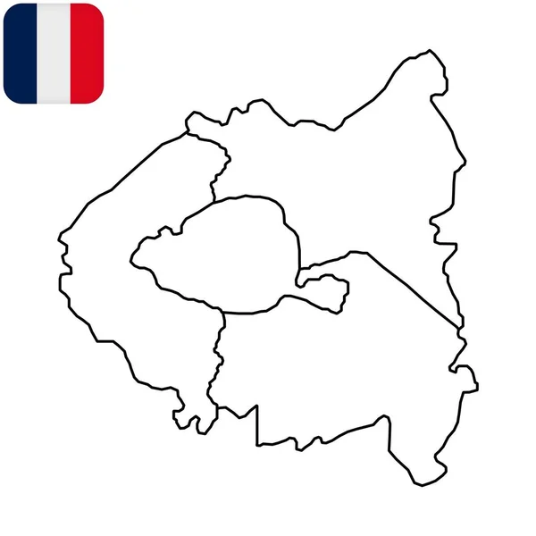 Mapa Das Subdivisões Departements Paris Des Hauts Seine Seine Saint — Vetor de Stock