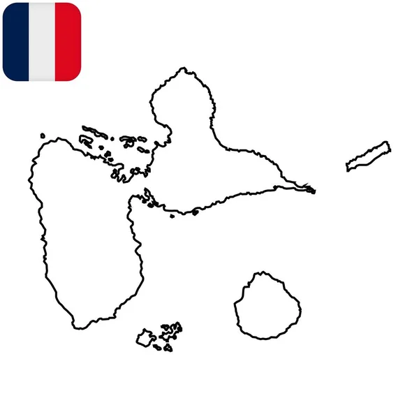 Îles Guadeloupe Carte Région France Illustration Vectorielle — Image vectorielle