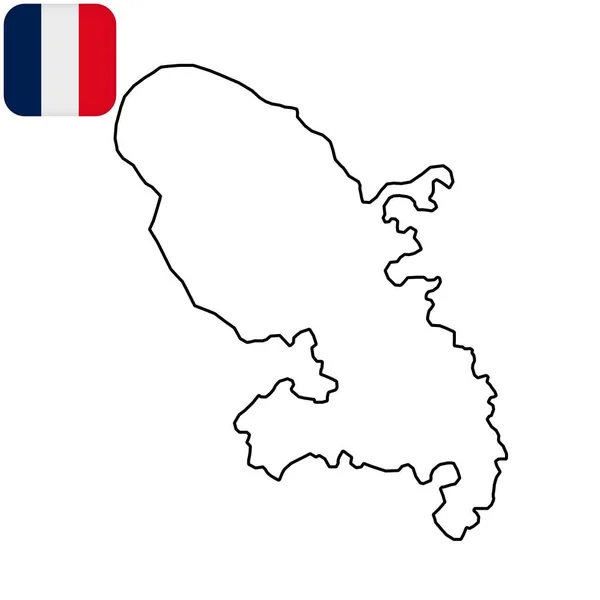 Martinique Island Map Region France Vector Illustration — Stock Vector